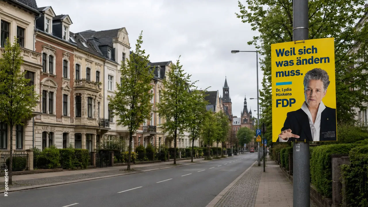 Wahlplakat mit Lydia Hüskens