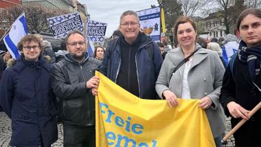 FDP Mitglieder bei der Demo